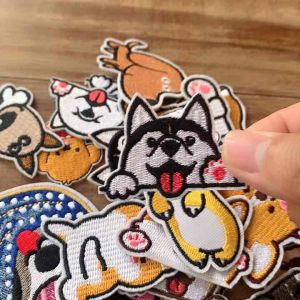 Sticker Dán Vải Sticker Ủi Thêu Quần Áo Balo Hình Chó Đáng Yêu Corgi Shiba Vudesign