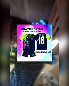 Jersey Kaos Bola Voli Badminton Futsal Olahraga Anak Laki-Laki & Perempuan Usia 5/14 Tahun Gratis Sablon Nama & Nomor