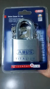 Ổ khoá Abus 96TI/60 | Full TITALIUM siêu nhẹ | 4 hàng bi chống dò chìa