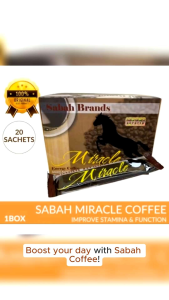 100 % ORIGINAL MIRACLE KAPE PAMPAGANA ONHAND SABAH BRAND EFFECTIVE ENHANCEMENT BOOST IMMUNITY FOR MEN COFFEE