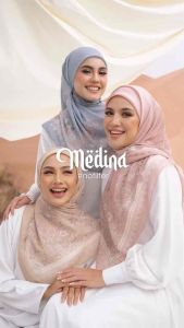 Tudung Ruffle MEDINA Printed Cotton Collection + Free Exclusive Box