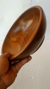 mangkuk kayu jati asli diameter 22cm tinggi 7cm