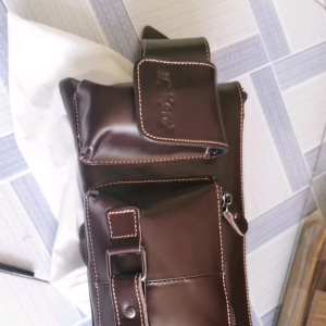 Tas selempang pria waistbag Kikers leather Garansi