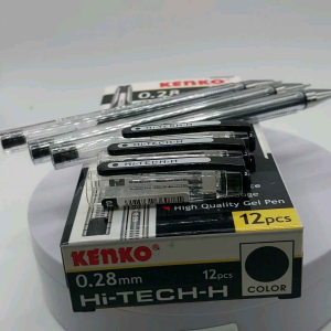 (1 Pak= 12 PCS) Pulpen HI-TECH-H KENKO 028mm / Pulpen Gel Kenko H-Tech-h 028mm