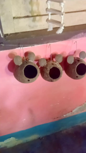 บ้านกะลาหูมิกกี้(ขนาดใหญ่)สำหรับสัตว์เลี้ยง กระรอก นก ชูก้า