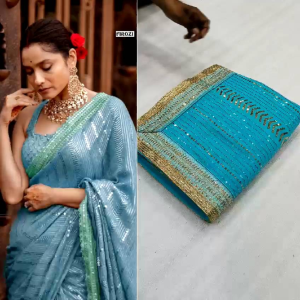 Elegant Party Wear Sequins work with Beautiful Boarder Saree (Pre-order : 2/3 Weeks Delivery) SF150823
