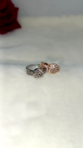 CINCIN TITANIUM LAPIS EMAS MOTIF BULAT 3 STRIP TEBAL FULL PERMATA XUPING ANTI KARAT ANTI LUNTUR