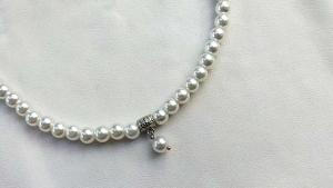 Aksesori Wanita Korea: Kalung Wanita Manik Mutar 8 mm Korea Elegant Handmade