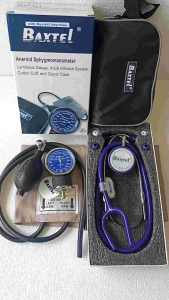 Baxtel Aneroid Sphygmomanometer Blood Pressure Monitor With Purple Deluxe Stethoscope\\n\\nBlood pressure monitoring is essential for maintaining good health and preventing cardiovascular diseases. This article will introduce you to the Baxtel Aneroid Sphygmomanometer, a portable blood pressure monitor designed for accurate readings and easy use.\\n\\n What is a Baxtel Aneroid Sphygmomanometer?\\n\\nThe Baxtel Aneroid Sphygmomanometer is a manual blood pressure monitor that uses a mechanical gauge to measure blood pressure. It is a reliable and durable device that does not require batteries, making it ideal for both home and professional use.\\n\\n Key Features\\n\\n- Portable design\\n- Easy-to-read dial\\n- High-quality stethoscope included\\n- Durable construction\\n\\n How It Works\\n\\nThe Baxtel Aneroid Sphygmomanometer works by inflating a cuff around the upper arm and listening to the pulse sounds through the stethoscope. As the cuff deflates, the gauge measures the pressure at which the pulse sounds first appear (systolic) and disappear (diastolic).\\n\\n Understanding Blood Pressure Monitoring\\n\\nBlood pressure monitoring is crucial for maintaining good health and preventing cardiovascular diseases. Regular monitoring can help detect potential issues early on and ensure proper treatment.\\n\\n Types of Blood Pressure Monitors\\n\\nThere are two main types of blood pressure monitors: manual (aneroid) and digital. Manual monitors like the Baxtel Aneroid Sphygmomanometer require a stethoscope to listen to pulse sounds, while digital monitors automatically detect and display the readings.\\n\\n Benefits of Regular Monitoring\\n\\nRegular blood pressure monitoring offers numerous benefits, including:\\n\\n- Early detection of potential issues\\n- Improved treatment outcomes\\n- Better understanding of overall health\\n\\n How to Use the Baxtel Aneroid Sphygmomanometer\\n\\nUsing the Baxtel Aneroid Sphygmomanometer is simple and straightforward. Follow these steps for accurate readings:\\n\\n1. Place the cuff around your bare upper arm, making sure it is snug but not too tight.\\n2. Inflate the cuff using the bulb until the gauge reads about 30 mmHg above your expected systolic reading.\\n3. Slowly release the air from the cuff while listening to the pulse sounds through the stethoscope.\\n4. Note the point at which the pulse sounds first appear (systolic) and disappear (diastolic).\\n\\n Tips for Accurate Readings\\n\\nTo ensure accurate readings, follow these tips:\\n\\n- Sit comfortably with your back supported and legs uncrossed.\\n- Rest for at least five minutes before taking a reading.\\n- Take multiple readings at different times throughout the day.\\n\\n Maintaining Your Blood Pressure Monitor\\n\\nProper maintenance of your Baxtel Aneroid Sphygmomanometer ensures accurate readings and extends its lifespan.\\n\\n Cleaning and Storage\\n\\nClean the cuff and stethoscope regularly with mild soap and water. Store the device in a cool, dry place away from direct sunlight.\\n\\n Troubleshooting Common Issues\\n\\nIf you experience issues with your Baxtel Aneroid Sphygmomanometer, try these troubleshooting steps:\\n\\n- Check that the cuff is properly inflated and deflated.\\n- Ensure the stethoscope is securely attached to the cuff.\\n- Verify that the gauge is calibrated correctly.\\n\\n Conclusion: Why Choose Baxtel?\\n\\nThe Baxtel Aneroid Sphygmomanometer is a reliable and durable blood pressure monitor that offers accurate readings and easy use. With its portable design and included deluxe stethoscope, it is an excellent choice for both home and professional use.\n}
