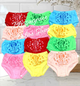 12 / 6 pcs Panty Underwear for baby girl ( 0-12 Months ) Cotton