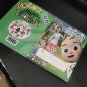 Kartu Undangan COCOMELON Ulang Tahun 1PAC ISI 5