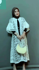 Mallika Outer Brukat Premium Lengan Ruffle Terbaru