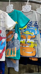 10-40kg Đồ bộ bé trai quần đùi áo tay ngắn thun cotton in hoạt hình hot trend