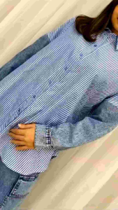 Hot Item Belvina Setelan Celana Cargo Jeans Mix Katun Fashion Wanita Kekinian Best Seller