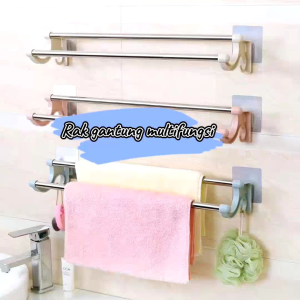 Gantungan tempel rak gantung Gantungan handuk tempat cantolan gantungan alat masak dan handuk stainless