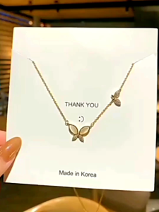 Terbaru Kalung Titanium Anti Karat Motif Kupu-Kupu Untuk Wanita