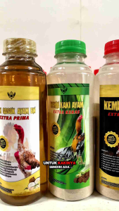 PAKET KEMIN AYAM ADUAN Kemin kaki & Kemin Badan kulit Ayam (ISI 2 BOTOL) Rawatan Fisik Ayam Maksimal sisik keras anti turun urat kulit tebal merah merona