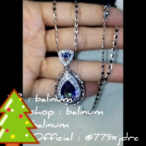 balinum สร้อยคอเงินแท้ 925 พร้อมจี้เพชรCZ และสร้อยเปล่าสร้อยคอเงินแท้ 925 แบบเกลียว สามารถห้อยพระหรือจี้ก็ได้
