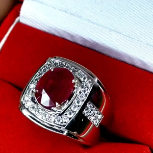 Cincin Ruby Asli Natural Top Luster Kristal Super Mewah