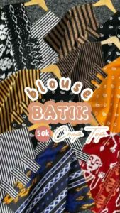 Crop Top Prilly Ethnic Batik Songket Kombinasi Blus Kerja Kantor Model Terbaru 2024