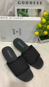Sandal  Wanita Rajut Kekinian Perempuan Fladeo Terbaru Model Sendal Cewek Selop Canvas Premium Shoes
