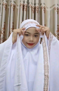 (Pre-Order) Telekung Cotton Sulam Lace material sejuk isil (set telekung dan kain)