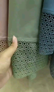 (Pre-order) Telekung Cotton Sulam Lace material Sejuk Mehtap (set telekung dan kain)