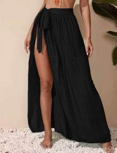 MARIE - Summer Cover Up Skirt Beach Cover Up Skirt Coachella Maxi Slit Skirt