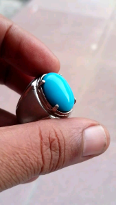 cincin batu pirus persia polos porselen 100% natural