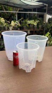 [Accessories] Big Size Transparent Flower Pot Garden Aroid Orchid Ventilation Home Plant Pase Bunga Plastic Plants 透明花盆