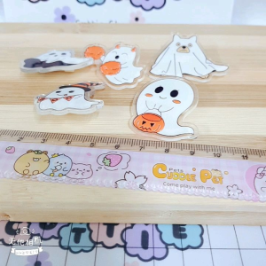 万圣节🎃南瓜小幽灵卡通亚克力胸针 书包包包笔盒服饰背包可爱挂件别针徽章配件 Halloween Cartoon Cute Acrylic Brooch Badge Pin Diy School Pencil Bag Kerongsang Tudung Budak Hiasan Beg Hadiah Kanak XZ34