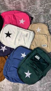 TAS GANDONG CORDUROY STREETWEAR/TAS RANSEL SEKOLAH ANAK/TAS BORDIR BINTANG KEKINIAN
