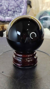 Natural Mexico High Gred Black Obsidian Crystal Ball Ornament OB06 #Obsidian #BlackCrystalball