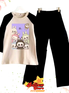 labubu baju setelan anak perempuan viral kekinian murah berkualitas harga terjangkau usia 3-11 tahun