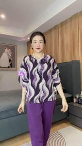 Set bộ lụa trung niên form cánh dơi cho mẹ sang trọng lịch sự