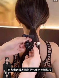 【ReadyStock】泡泡编发圈 编发发圈 电话线发圈Bubble Hair Ties Hair Scrunchies Hair Ring 蝴蝶结发圈Ribbon Scrunchies