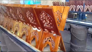 Rekal Al-Quran Rekal Motif ikrok Rekal untuk mengaji Bahan Asli Kayu Mahoni TPK pergutani