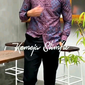 KEMEJA BATIK PRIA PRABUSENO SIZE SLIMFIT LENGAN PANJANG MOTIF JAGADMUDA KWALITAS PREMIUM PRIA DEWASA ELEGANT KANTORAN