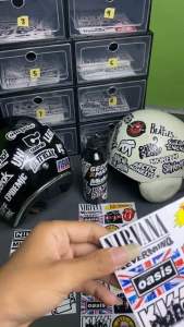 STIKER BAND METAL ISI 14PCS - ANTI AIR [VOL 16] - STIKER HITAM PUTIH HELM LAPTOP CASE HP