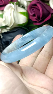 (Certificate) Aquamarine bangle 52mm +- (附证书)星光海蓝宝手镯 52mm +-