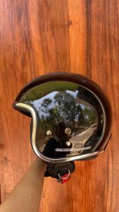 HELM BOGO LIST CHROME DEWASA WARNA SOLID FULL LEHER SNI