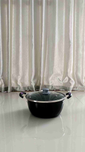 Panci Enamel Soup Pot 24 cm & Tutup Kaca Sinda 555