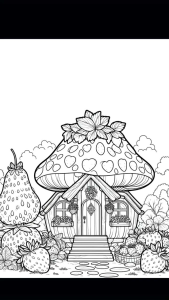 (PDF)20 Pages Strawberry Funtasy House Coloring For Adult And Kids