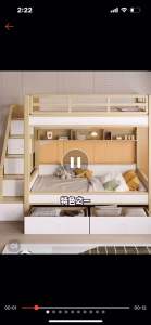 Pre-order childrens theme bunk bed with storage childrens bed boy girl solid wood single bed push and pull bed childrens room