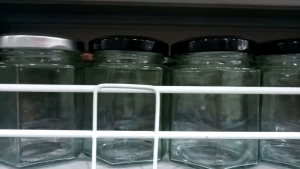toples mini kaca tutup stenlis volume 180 ml