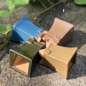 Bộ 4 chậu trồng cây sen đá/xương rồng nhập Trung vuông miệng loe nhiều màu
