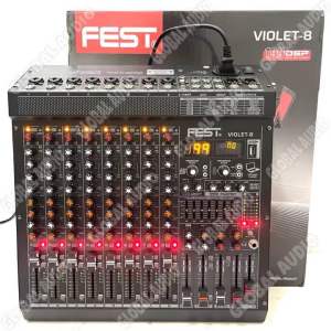 Mixer Audio Fest Violet 8 Original 8Channel + Stereo L R Channel Micer Audio Fest Violet8 Mixing 8 Bagus ( Bisa COD )