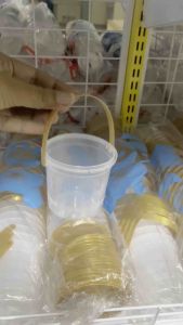 ถังโบว์จิ๋วมีหู + ฝาปิด ขนาด 280ml. (20ชุด/แพ็ค)