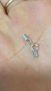 Charm khoá kèm ống nối làm vòng tay vòng cổ handmade bạc s925