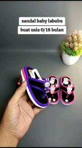 SANDAL JEPIT ANAK BABY BUNYI LABUBU USIA 0/18 BULAN